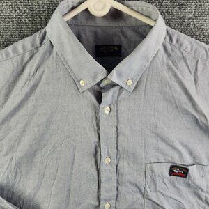 Paul & Shark Yachting 43 US XL 17.5 Blue Long Sleeve Button Up Shirt Adult Men